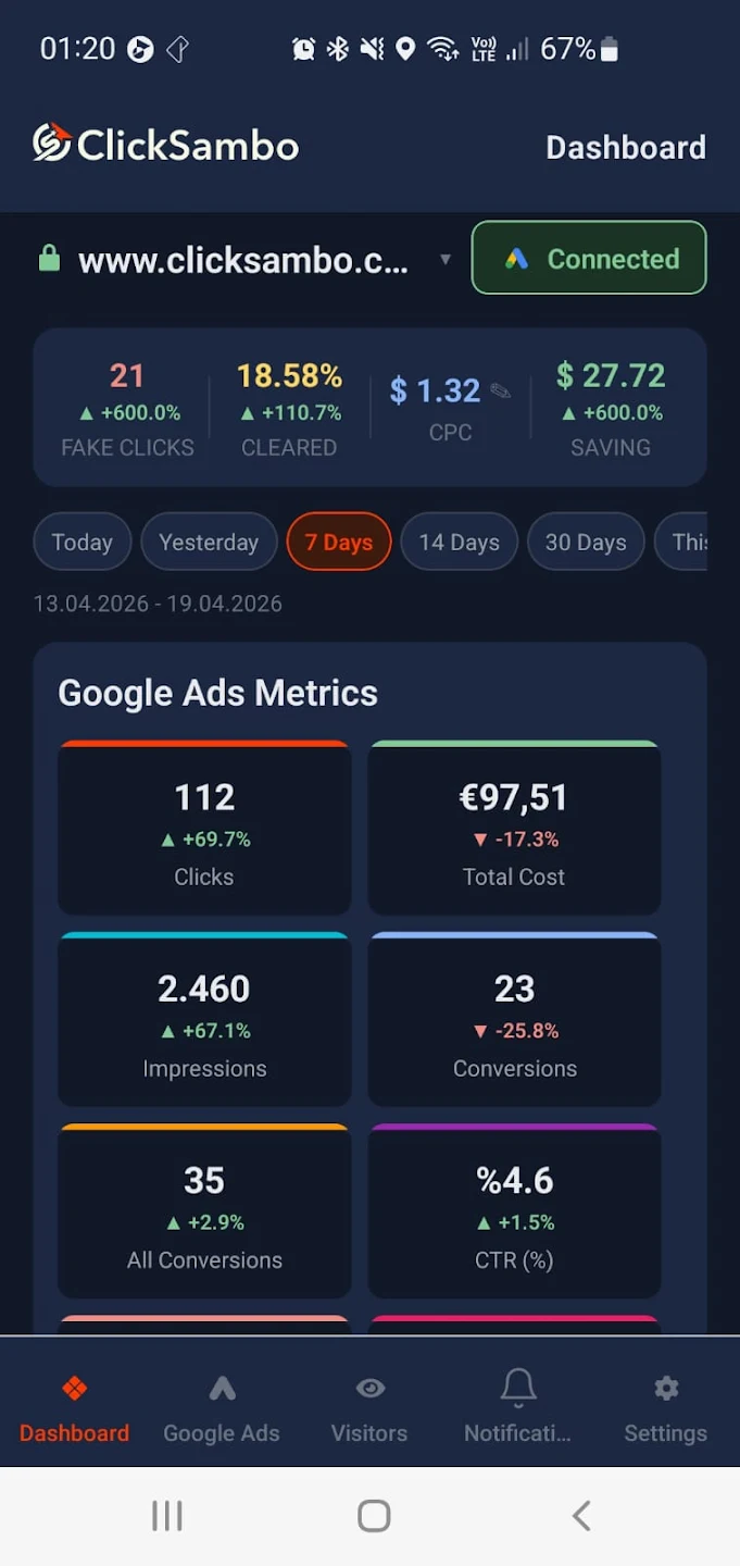 ClickSambo Android uygulama ekran görüntüsü